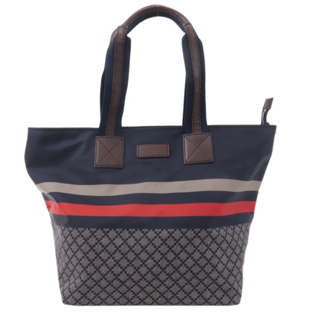 (NWOT) Gucci Brown Diamanté Nylon Shoulder Tote Bag